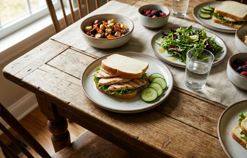 Grilled Chicken Sandwich with Fresh Cucumber Slices