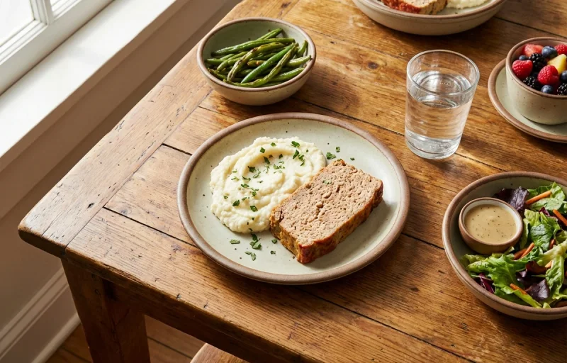 Turkey Meatloaf with Cauliflower Mash