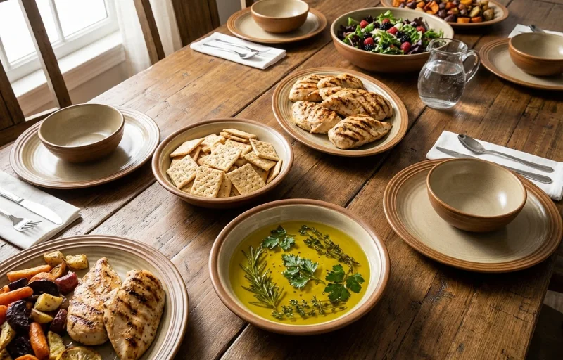 Crackers with Simple Olive Oil and Herb Dip