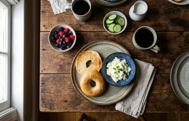 Toasted Plain Bagel with Scrambled Egg Whites